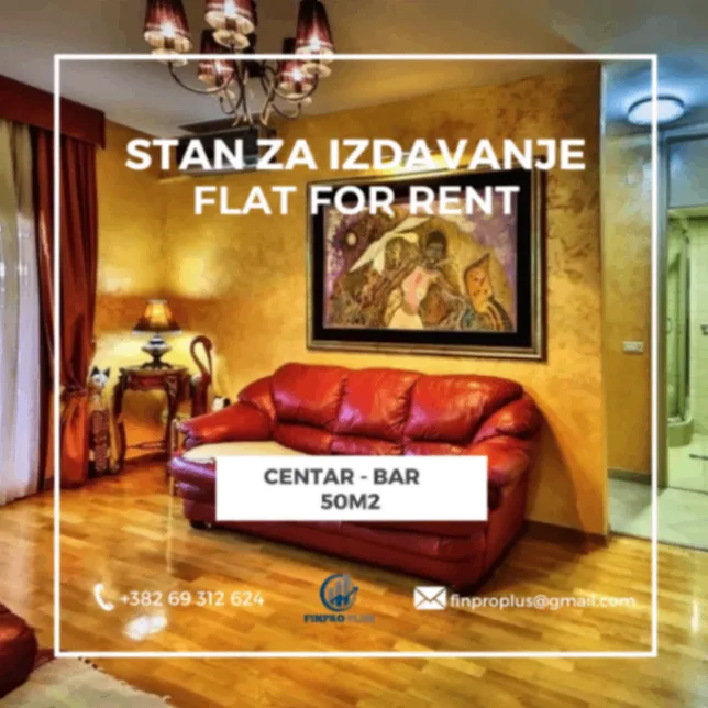 Rent, one bedroom apartment, 50m², Centar, Bar