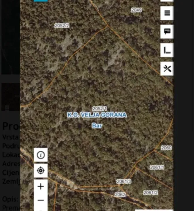 Prodaja, plac, 22000m², Velja Gorana, Bar