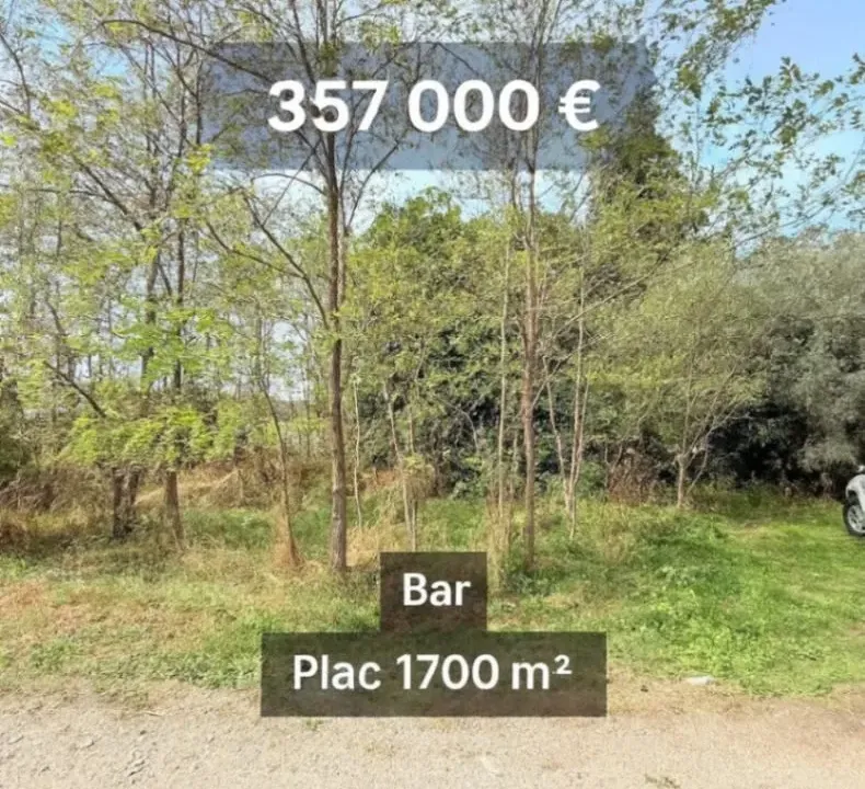 Sale, land lot, 1700m², Polje, Bar