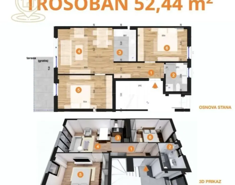 Prodaja, trosoban stan, 52m², Telep, Novi Sad Sve Podlokacije