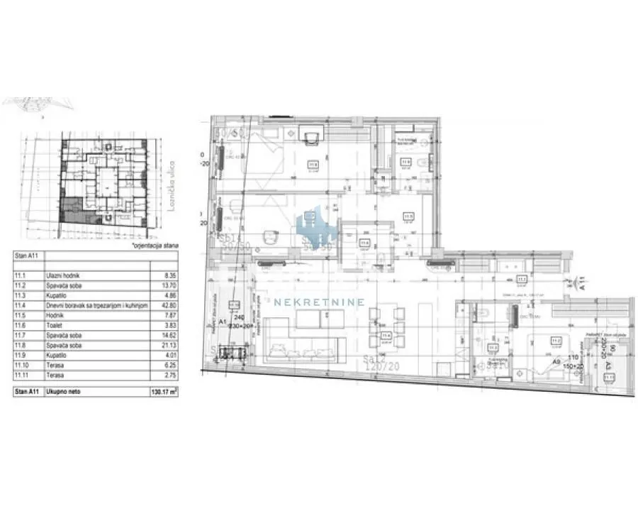 Sale, four bedroom apartment, 130m², Crveni Krst, Beograd