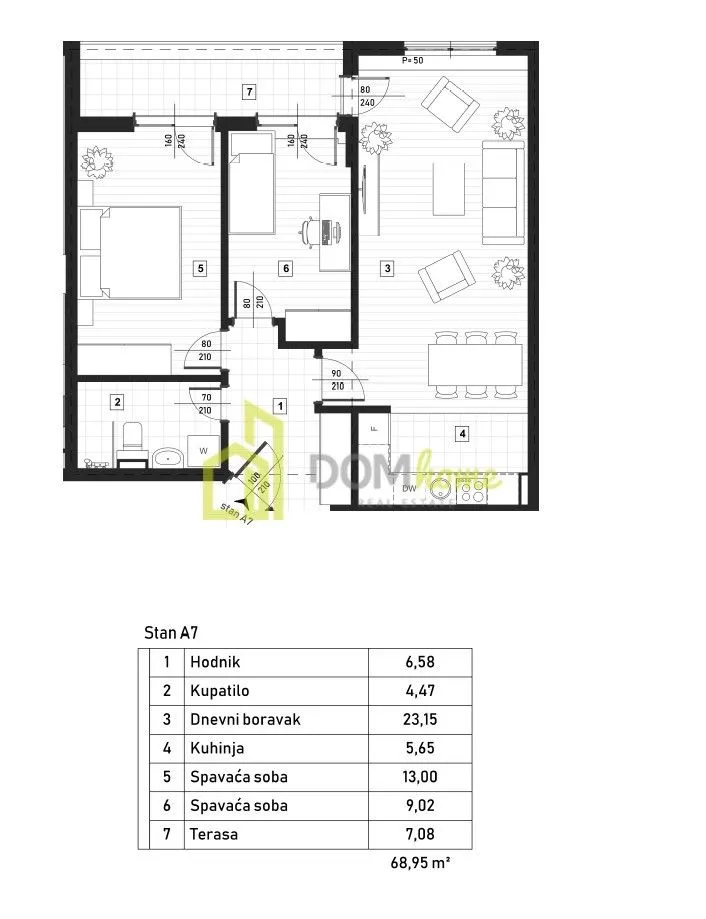Prodaja, dvosoban stan, 68m², Zagorič, Podgorica