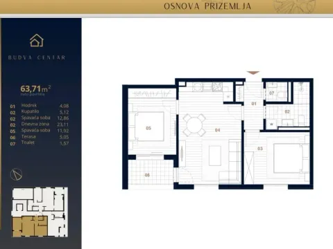 Sale, two bedroom apartment, 63m², Budva, Crna Gora - image 3