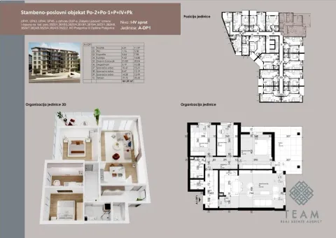 Floor plan of the apartment showing room layout, 3D view and area table. - image 6