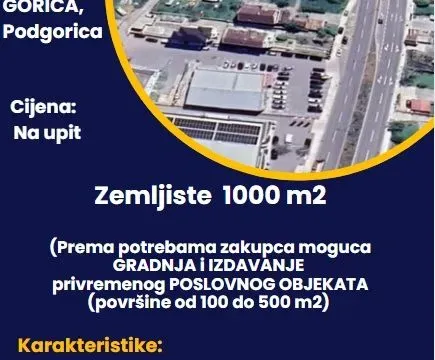 Izdavanje, plac, 500m², Gornja Gorica, Podgorica - image 2