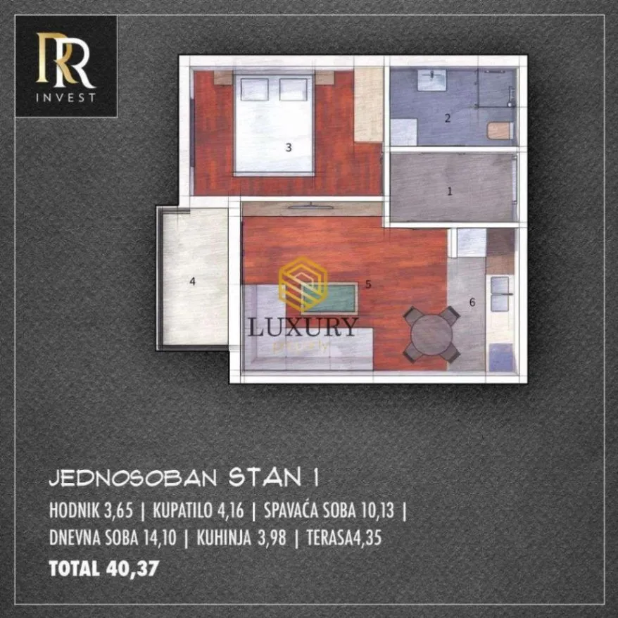 Prodaja, jednosoban stan, 40m², Zabjelo, Podgorica