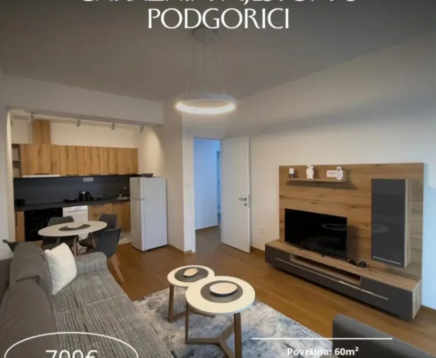 Izdavanje, jednosoban stan, 60m², Centar, Podgorica