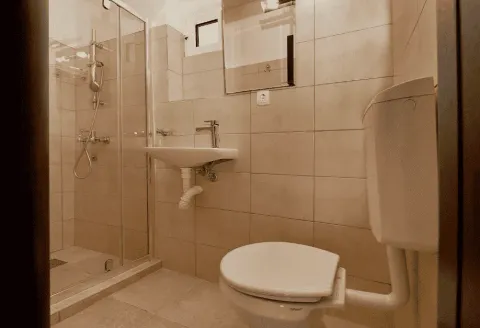 Manje kupatilo sa tuš kabinom, umivaonikom i toaletom. - image 25
