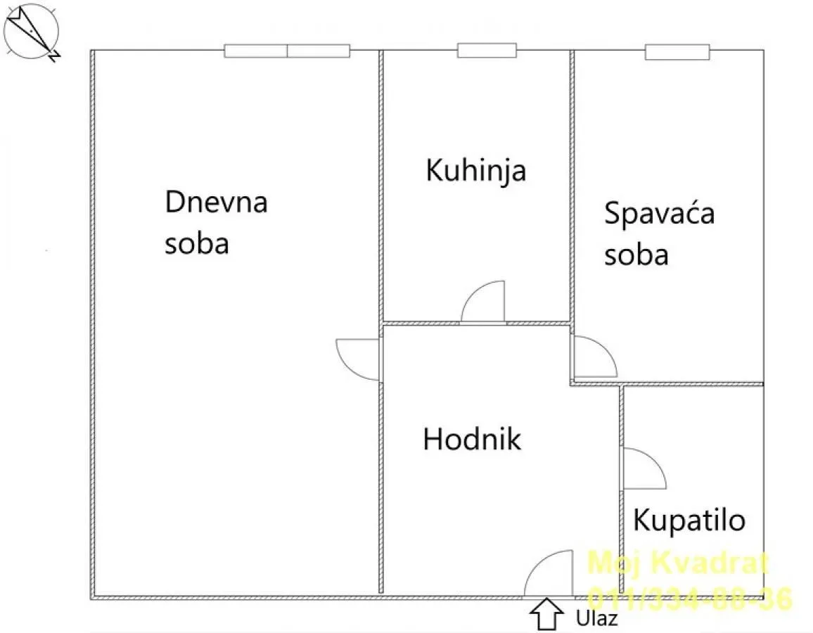 Sale, one bedroom apartment, 45m², Novi Beograd Blok 4, Novi Beograd Sve Podlokacije