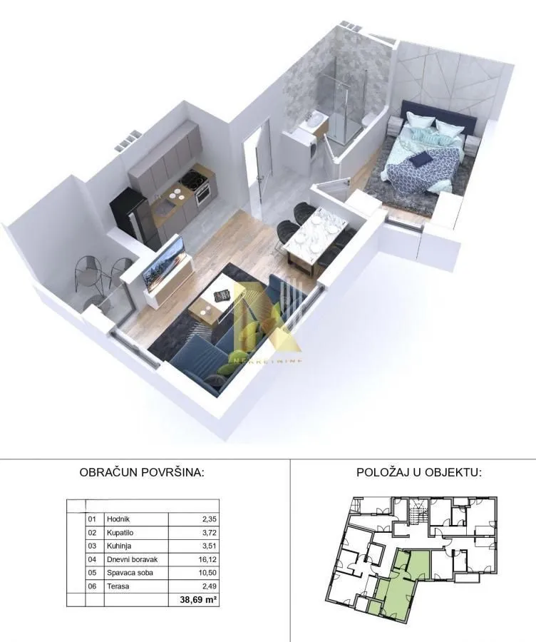 Sale, one bedroom apartment, 39m², Sloboda, Zlatibor