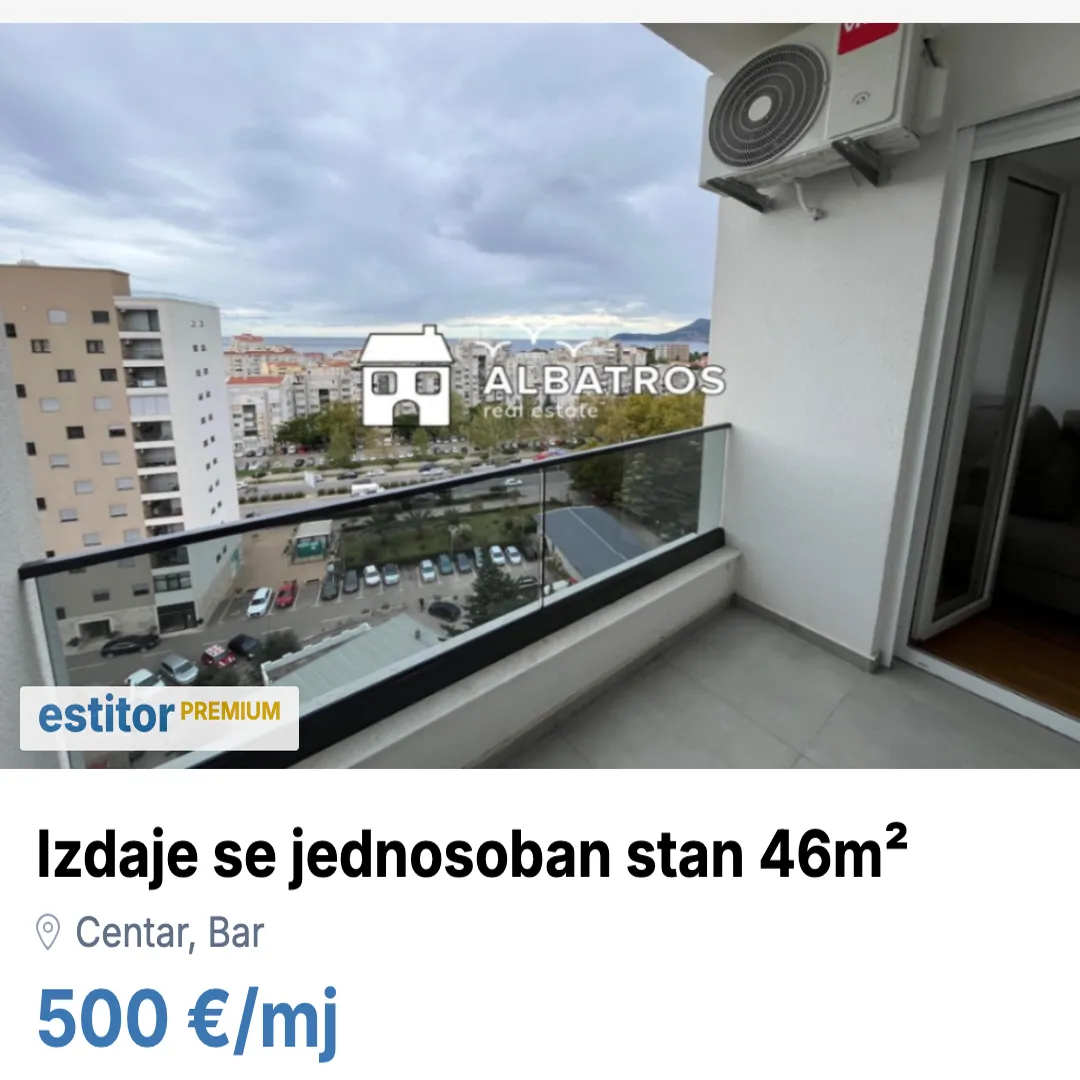 Izdavanje, stan, 46m², Centar, Bar