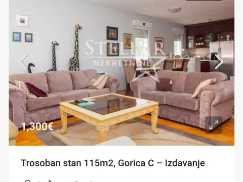 Izdavanje, trosoban stan, 115m², Gorica C, Podgorica - image 2