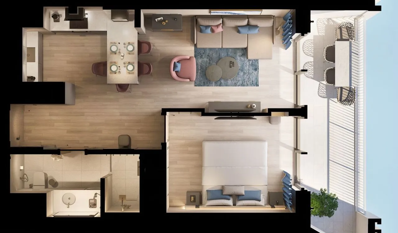 Prodaja, jednosoban stan, 56m², Rafailovići, Budva