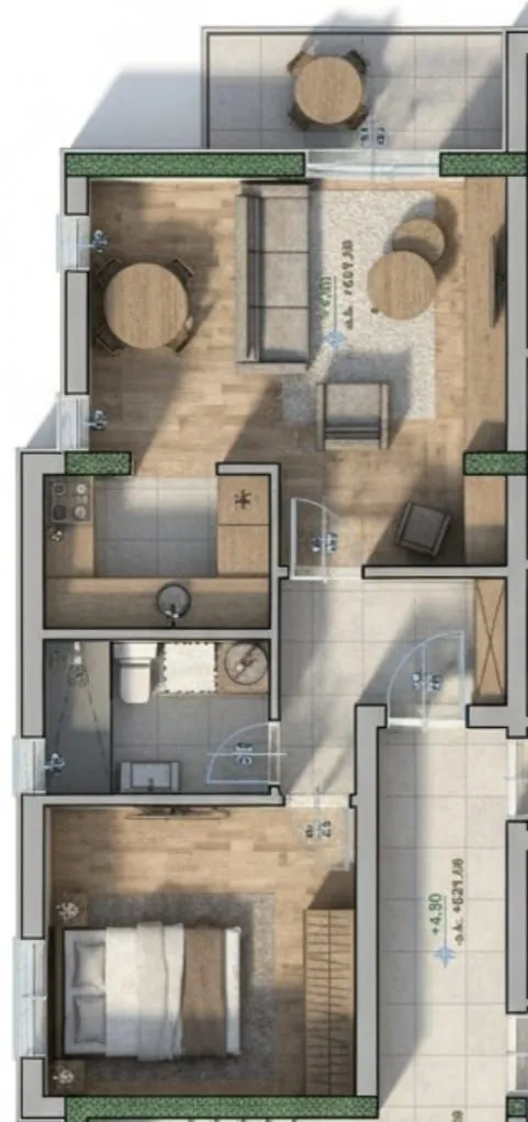 Sale, two bedroom apartment, 63m², Centar, Nikšić