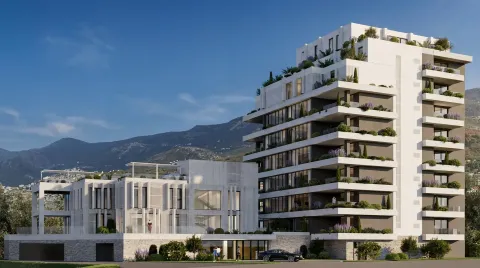 Spoljašnji izgled moderne stambene zgrade sa terasama i zelenilom. - image 6