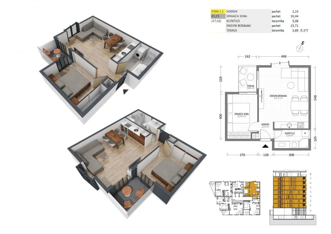 Sale, apartment, 65m², Bar, Crna Gora
