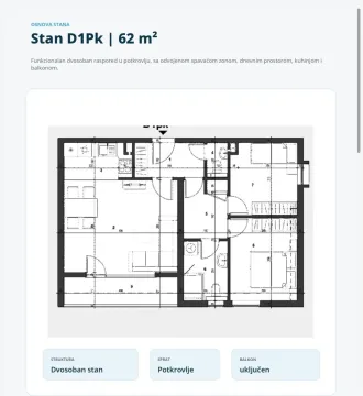 Floor plan of the apartment showing the layout of the rooms and square footage. - image 2