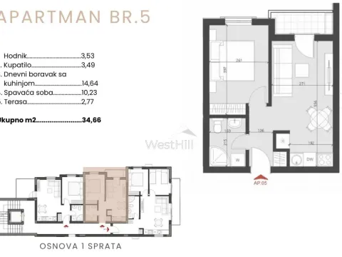 Sale, one bedroom apartment, 35m², Bečići, Budva - image 7