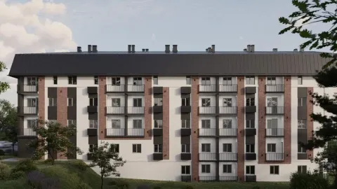 Spoljašnji izgled stambene zgrade sa terasama i uređenom okolinom. - image 2