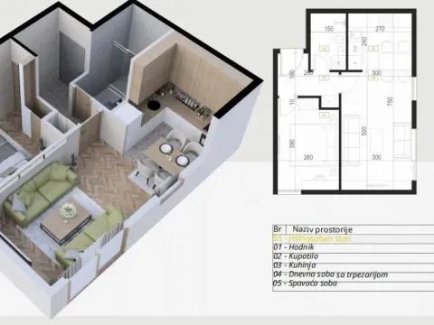 Sale, two bedroom apartment, 61m², Budva, Crna Gora - image 14