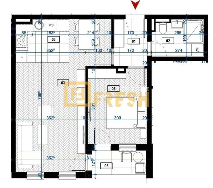 Prodaja, jednosoban stan, 53m², Zabjelo, Podgorica
