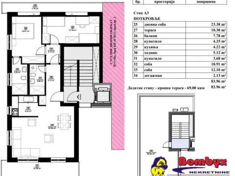 Sale, two bedroom apartment, 65m², Mišeluk, Petrovaradin - image 9