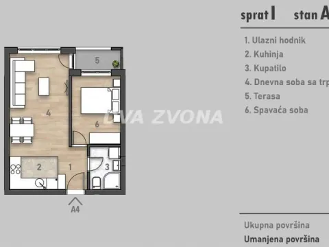 Sale, two bedroom apartment, 40m², Centar, Novi Sad