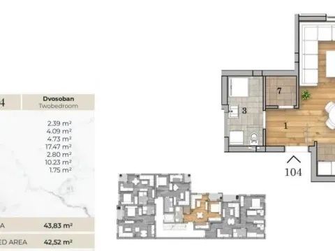 Sale, two bedroom apartment, 44m², Telep, Novi Sad Sve Podlokacije - image 8