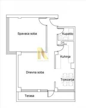 Osnova stana sa rasporedom prostorija. - image 15