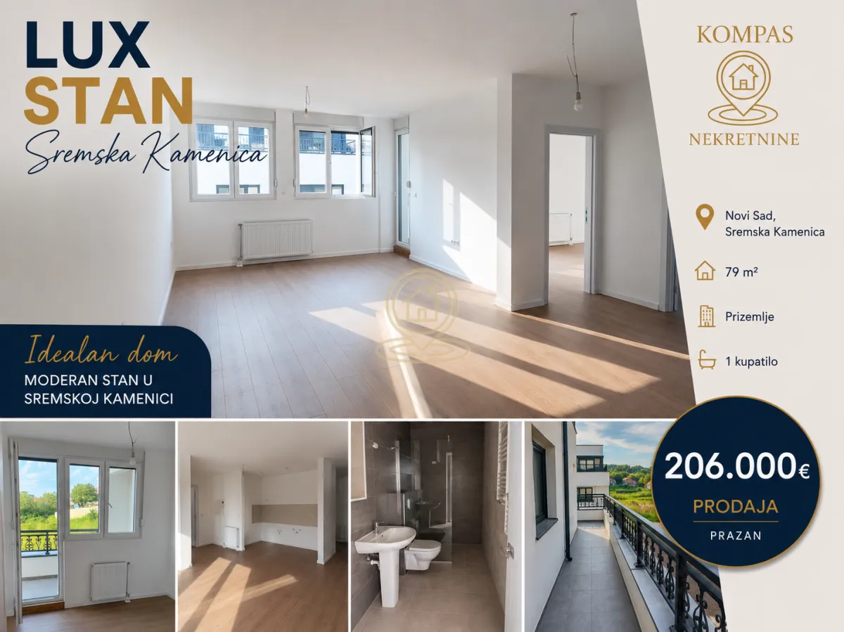 Prodaja, trosoban stan, 79m², Sremska Kamenica, Petrovaradin