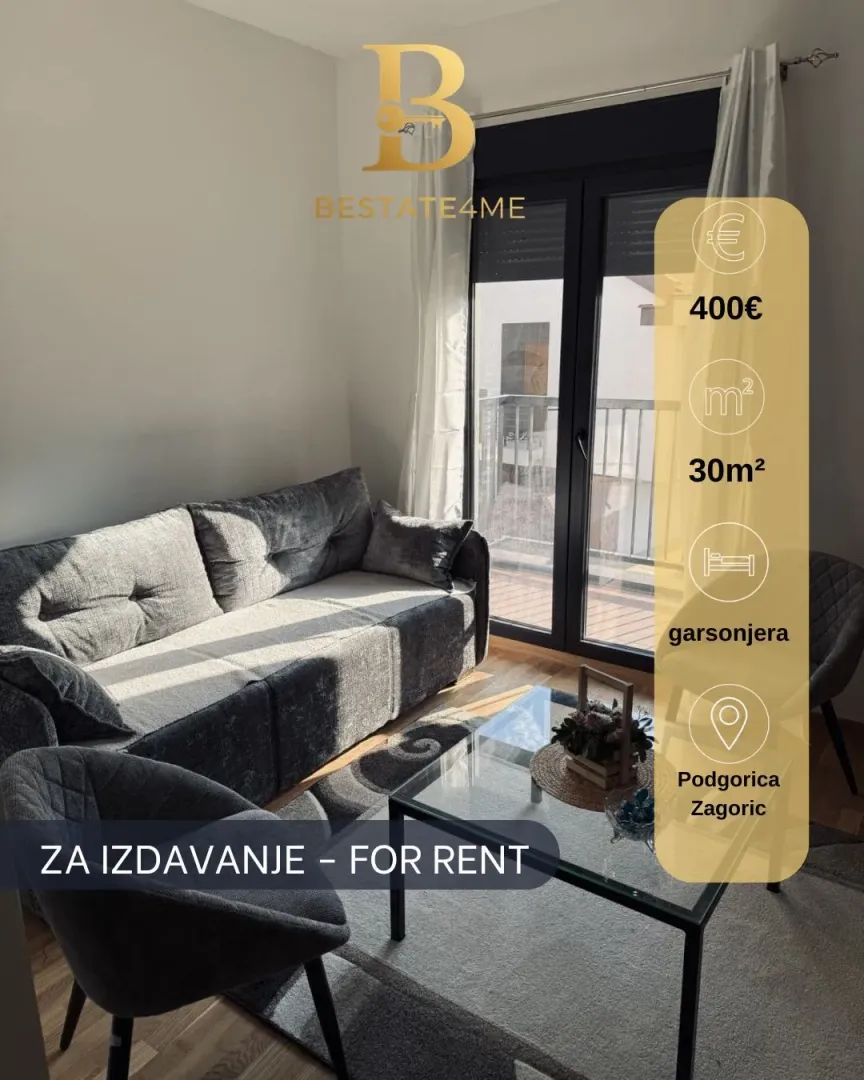 Rent, studio apartment, 30m², Zagorič, Podgorica