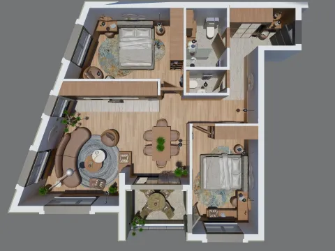 Sale, two bedroom apartment, 78m², Zabjelo, Podgorica - image 1