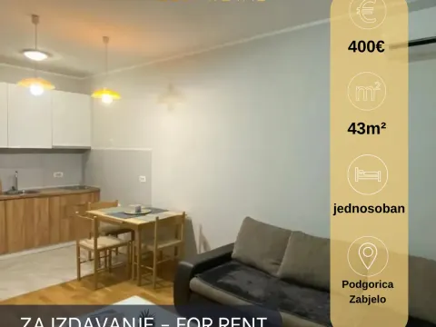 Rent, one bedroom apartment, 43m², Zabjelo, Podgorica - image 1