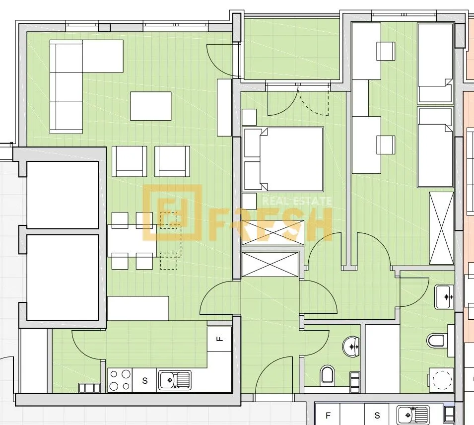 Prodaja, dvosoban stan, 77m², Tološi, Podgorica