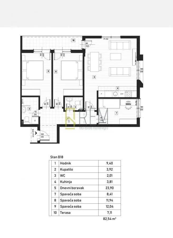 Prodaja, trosoban stan, 82m², Zagorič, Podgorica