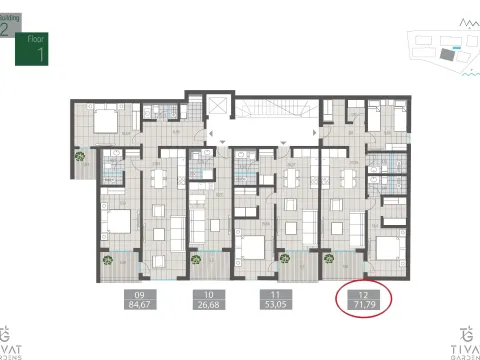 Sale, two bedroom apartment, 72m², Centar, Tivat - image 9
