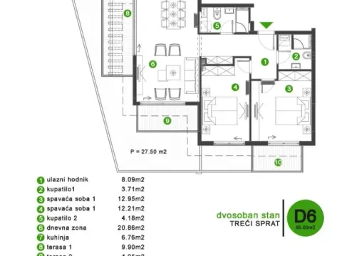 Prodaja, dvosoban stan, 85m², Tivat, Crna Gora - image 4