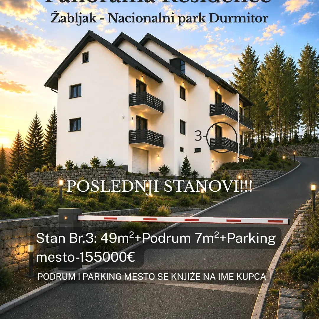 Prodaja, dvosoban stan, 49m², Centar, Žabljak