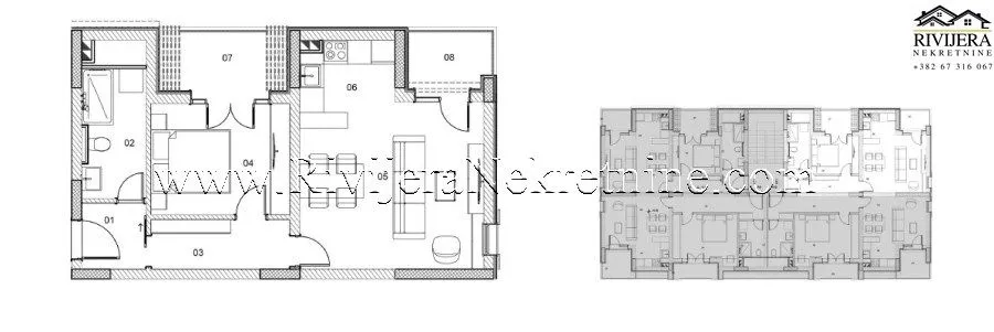 Prodaja, jednosoban stan, 53m², Risan, Kotor