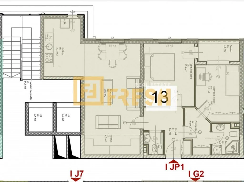 Sale, two bedroom apartment, 61m², Zabjelo, Podgorica