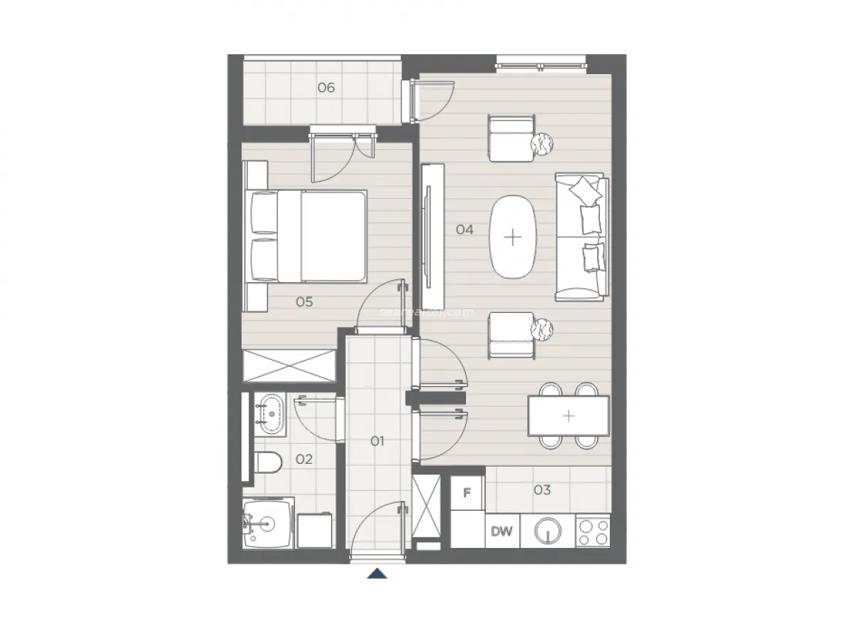 Prodaja, jednosoban stan, 49m², Radanovići, Kotor
