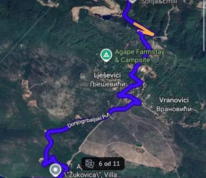 Satitski snimak terena sa označenom maršrutom i lokacijom. - image 6