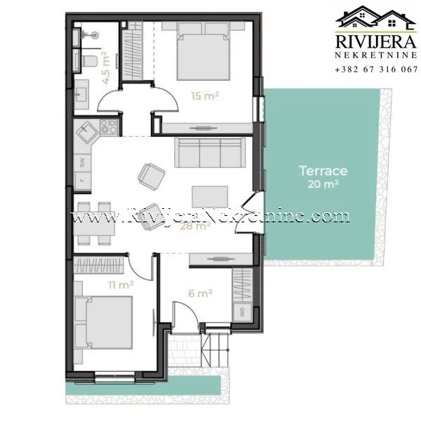 Prodaja, dvosoban stan, 86m², Bigova, Kotor