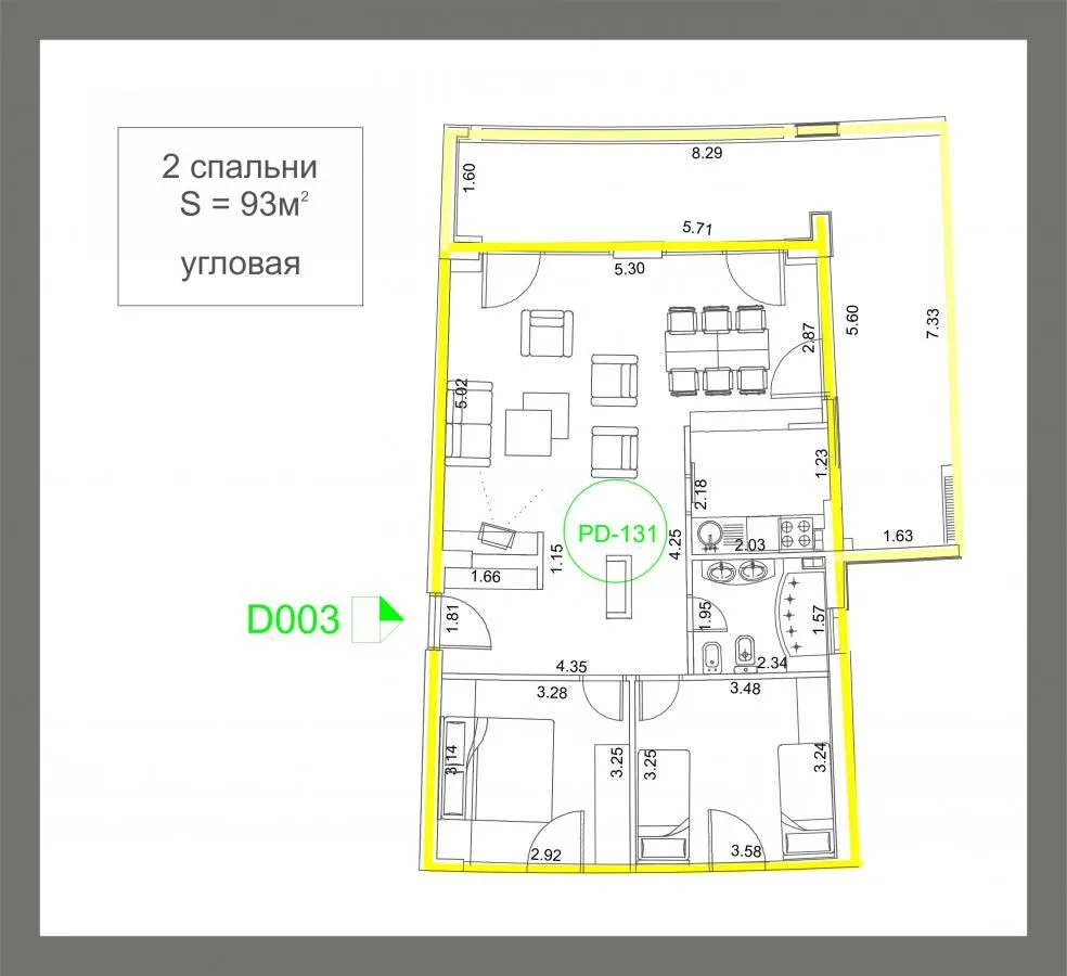 Sale, two bedroom apartment, 93m², Budva, Crna Gora