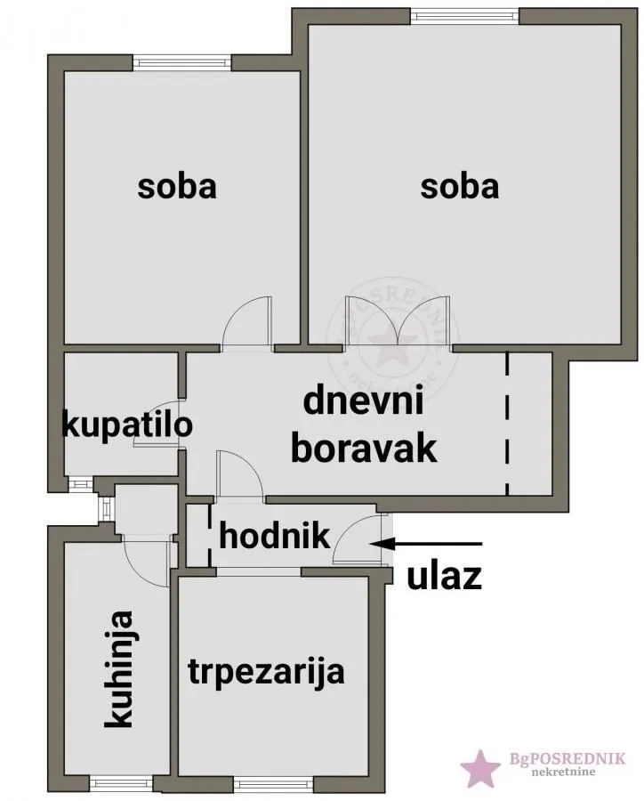 Sale, three bedroom apartment, 72m², Savski Venac, Beograd