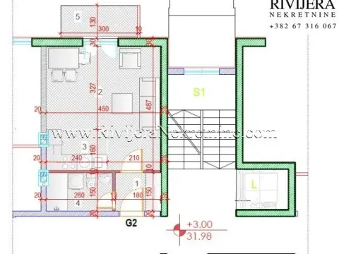 Prodaja, stan, 32m², Dobrota, Kotor - image 4