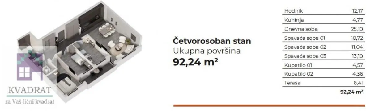 Prodaja, četvorosoban stan, 92m², Veternik, Novi Sad Sve Podlokacije