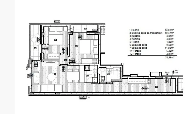 Sale, three bedroom apartment, 71m², Lekino Brdo, Voždovac Sve Podlokacije