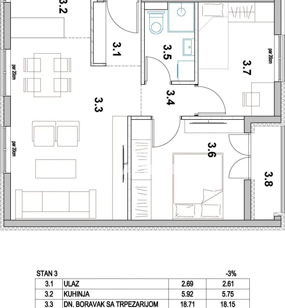 Prodaja, dvosoban stan, 51m², Palilula Sve Podlokacije, Beograd