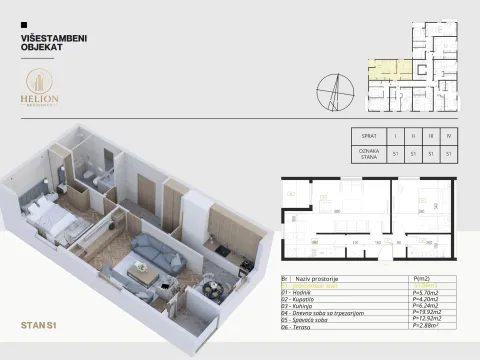 Sale, one bedroom apartment, 52m², Podkošljun, Budva - image 6